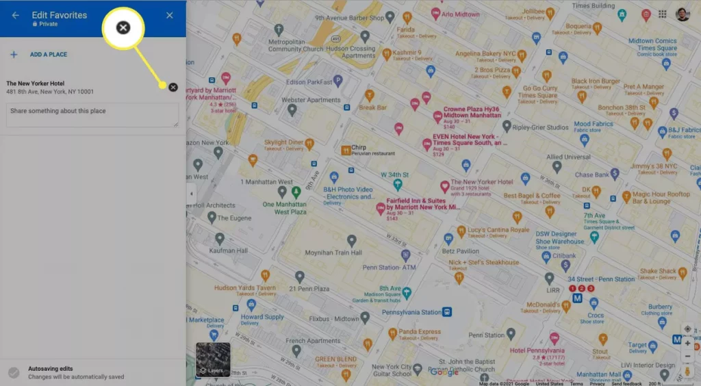 طريقة حذف عنوان في خرائط جوجل 5