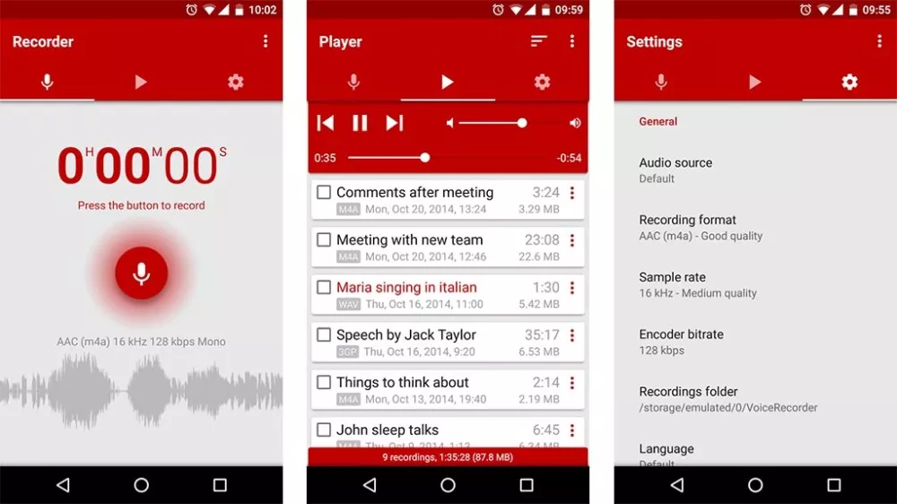 Voice Recorder Pro - أفضل 10 من تطبيقات تسجيل الصوت على اندرويد